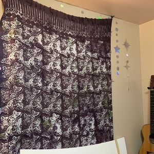 Purple white and green butterfly  hanging tapestry